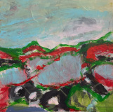Schau ins Land! 24 x 24 cm, Acryl auf Landkarte